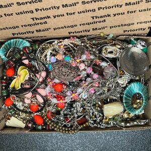 3 Lbs Craft Jewelry Lot Broken Repair Repurpose Wearable Resell